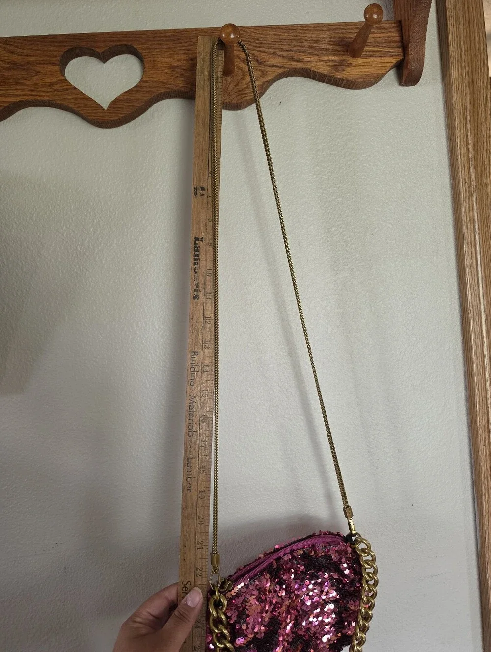 MONTANA WEST Sequin Hand Bag Link & Crossbody Straps Shiny Pink Night Out!